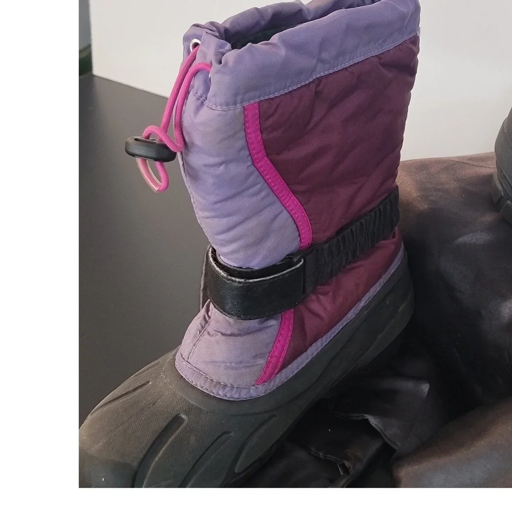 Sorel Kids Cub Winter Snow Boots Purple Magenta Waterproof Size 3 NY1965-562